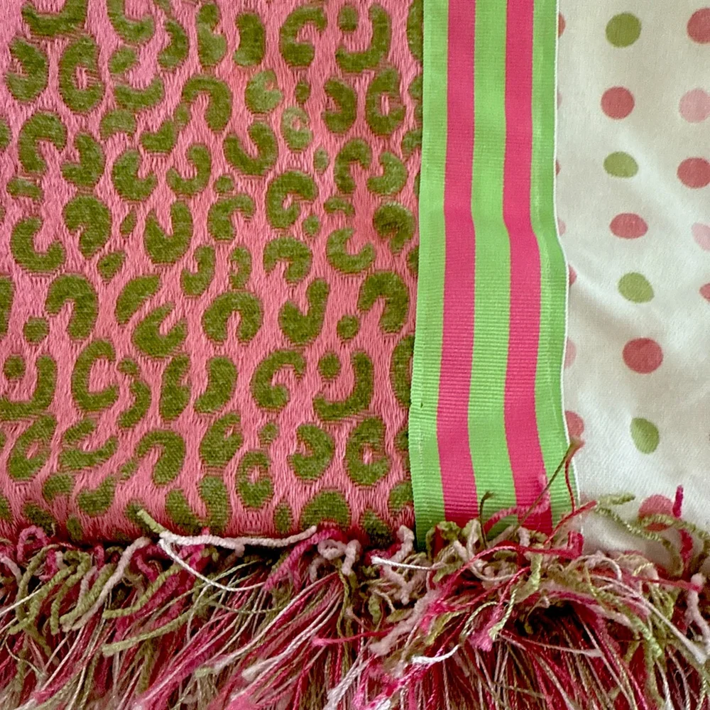 Custom Made Leopard Pink Polka Dot Std Shams Euro Shams Bedskirt Curtains 7pcs
